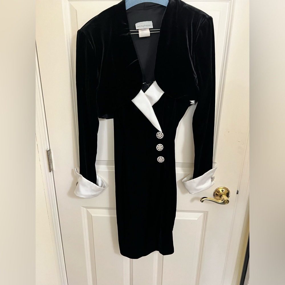 Vintage Classy Black and White Dress Set